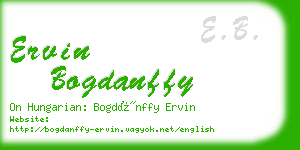 ervin bogdanffy business card